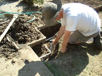 Repairing sprinkler lines